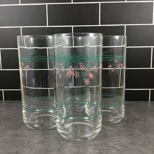 Vintage Corelle Coordinates Rosemarie Tulips 16 oz Drinking Glass Set of 4